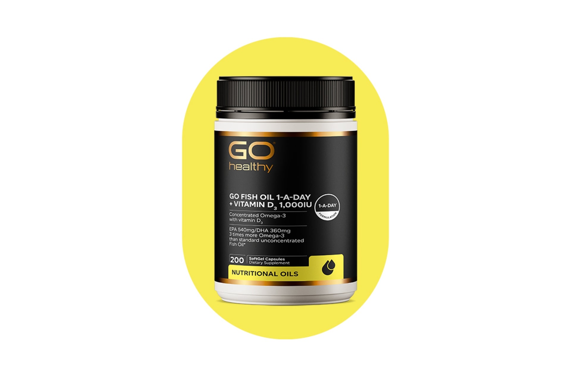 GO FISH OIL 1-A-DAY + VIT D3 1000IU