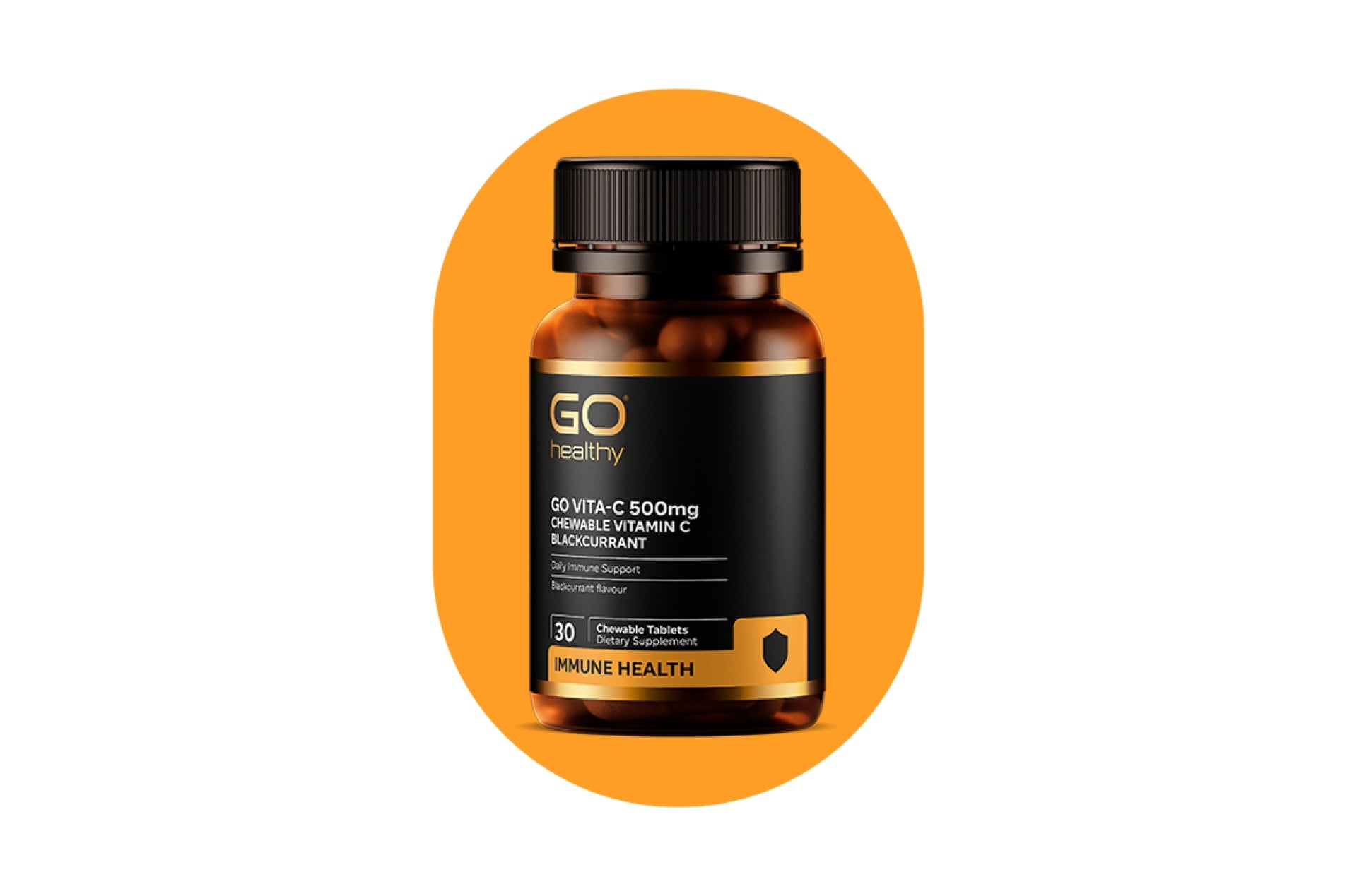 GO VITA-C 500mg CHEWABLE VITAMIN C BLACKCURRANT